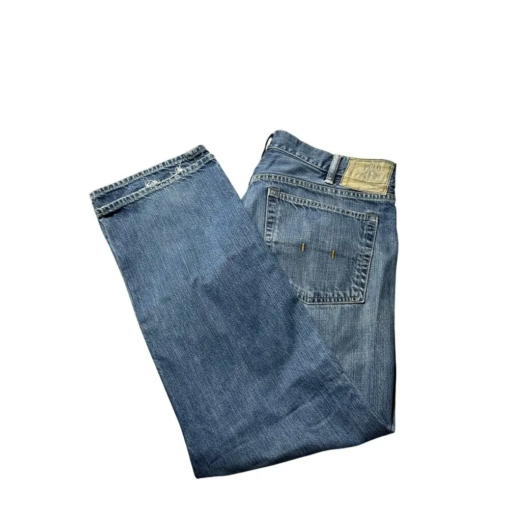 Polo Ralph Lauren Straight Jeans Mens 38/30 Blue Denim Classic Fit 5-Pocket Logo